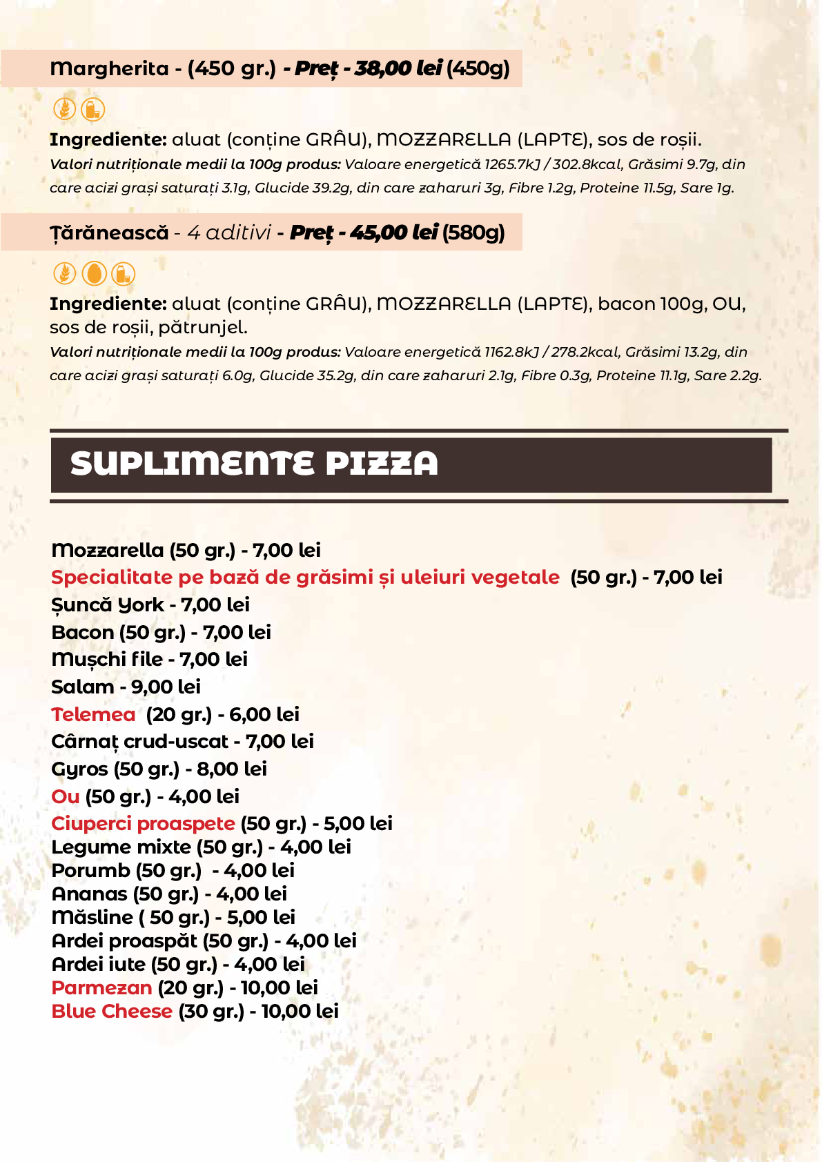 Meniu Casa Rustica